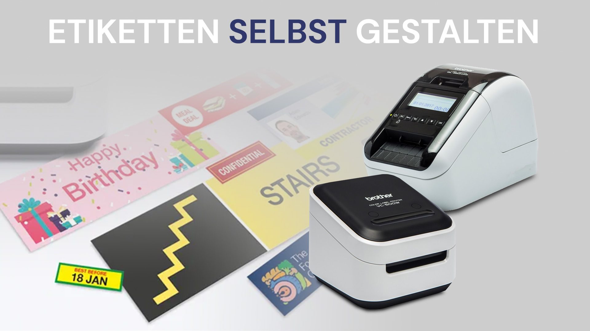 Etiketten selbst gestalten. Ausdrucken mit dem Etikettendrucker