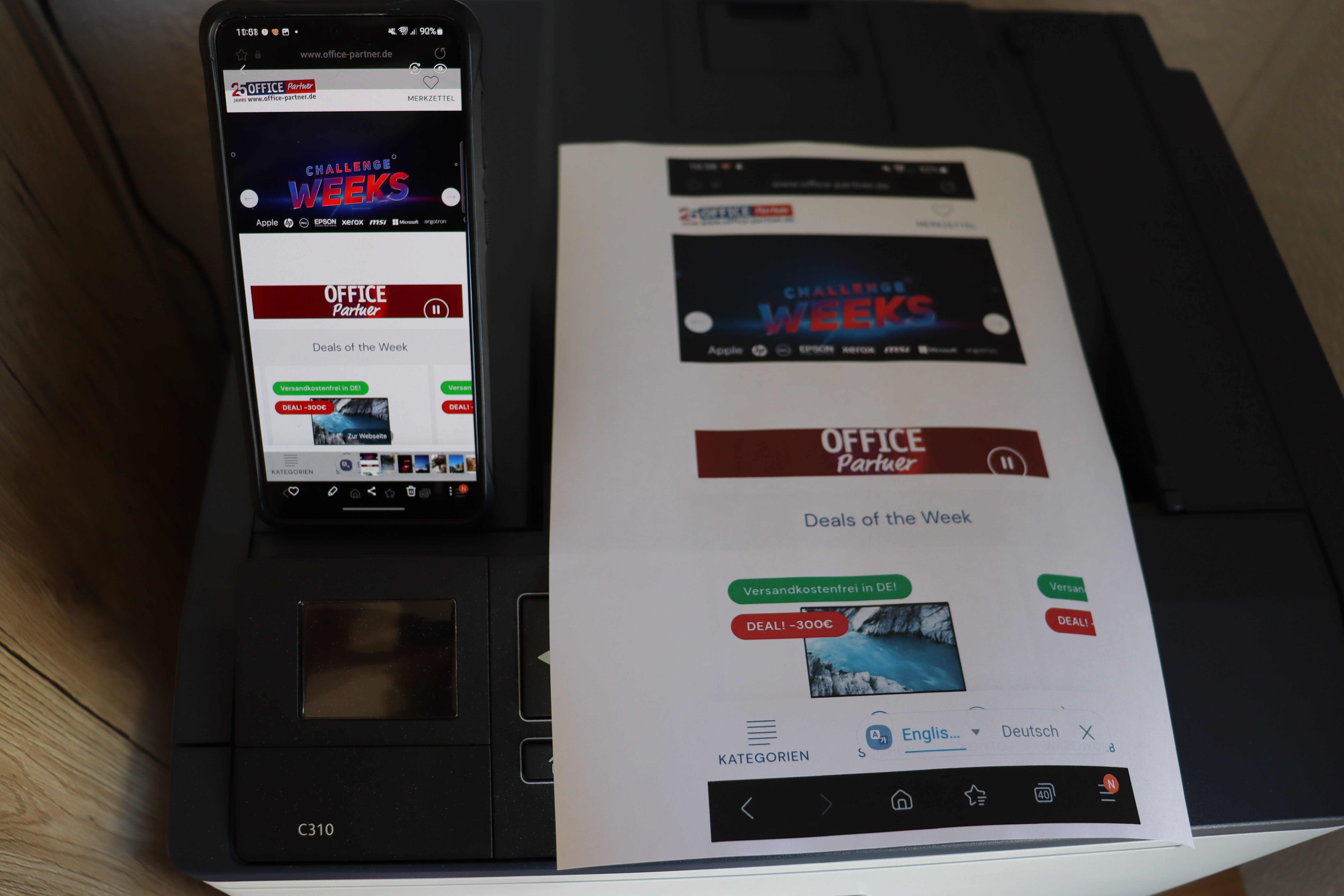 Xerox C310 Druck vom Handy