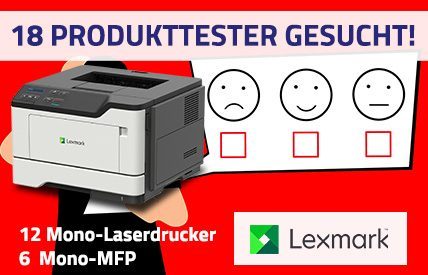 GRATIS: 18 Produkttester für 4 Lexmark-Modelle gesucht