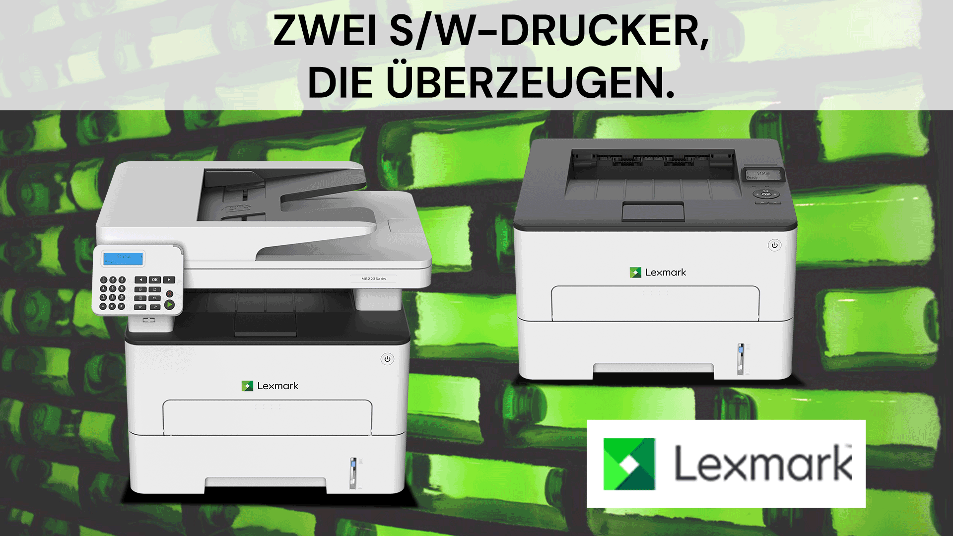 Zwei S/W-Laserdrucker von Lexmark, die sich lohnen