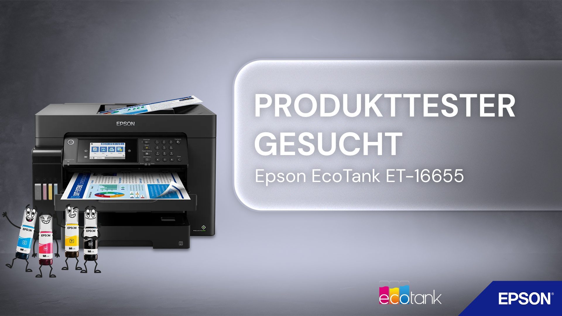 Produkttester gesucht: Epson EcoTank ET-16655 A3-Tintentank-Multifunktionsdrucker