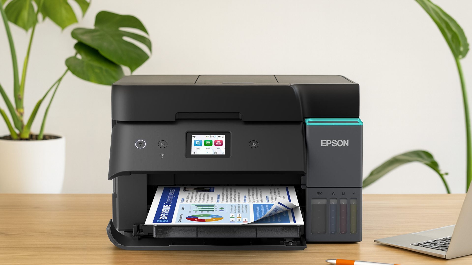 Hochwertiger Tintenstrahldrucker als Beispiel für grüne IT: Der EcoTank ET-4950 von Epson