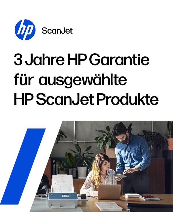 3 Jahre Garantie für ausgewählte HP ScanJet Produkte