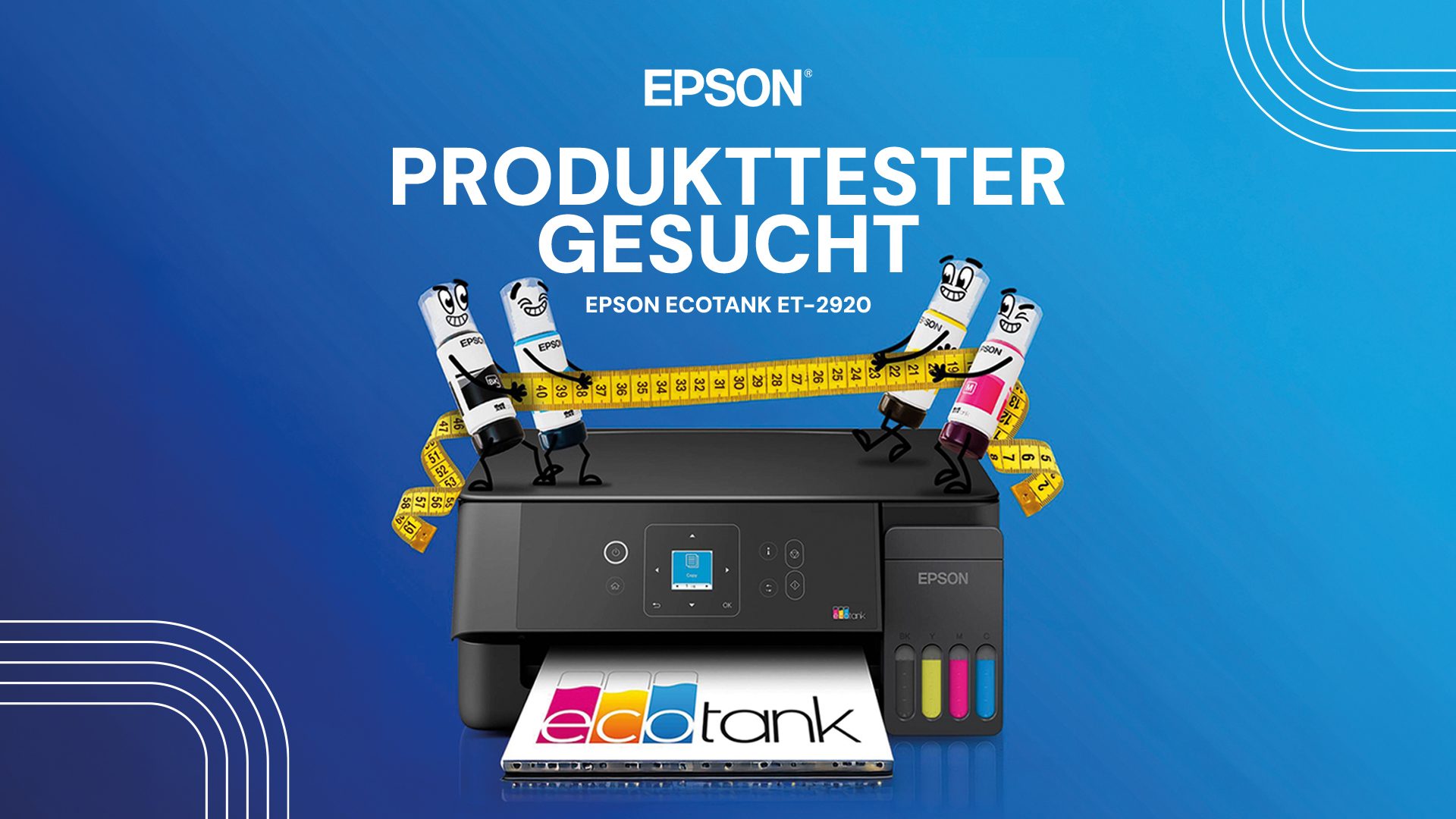 Produkttester gesucht: Epson EcoTank ET-2920 A4-Tintentank-Multifunktionsdrucker kostenlos* testen