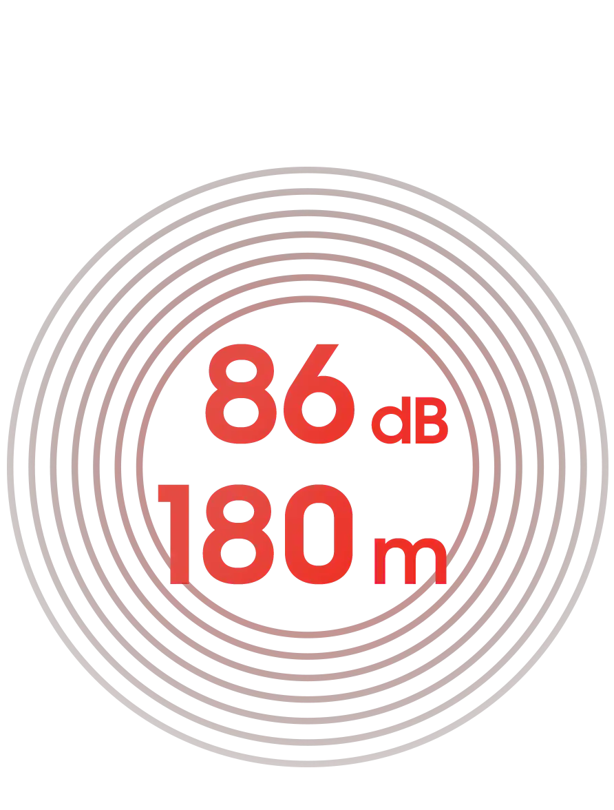 86-Dezibel-Notrufsignal