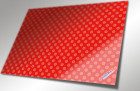Geschenkpapier rot mit Schneeflocken