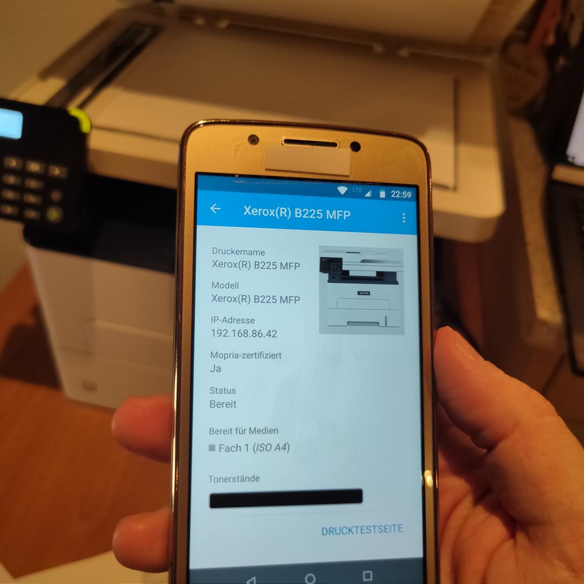 Drucken über Handy am Xerox B225V_DNI