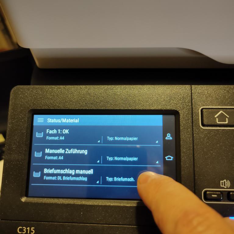 Bedienung des Xerox C315