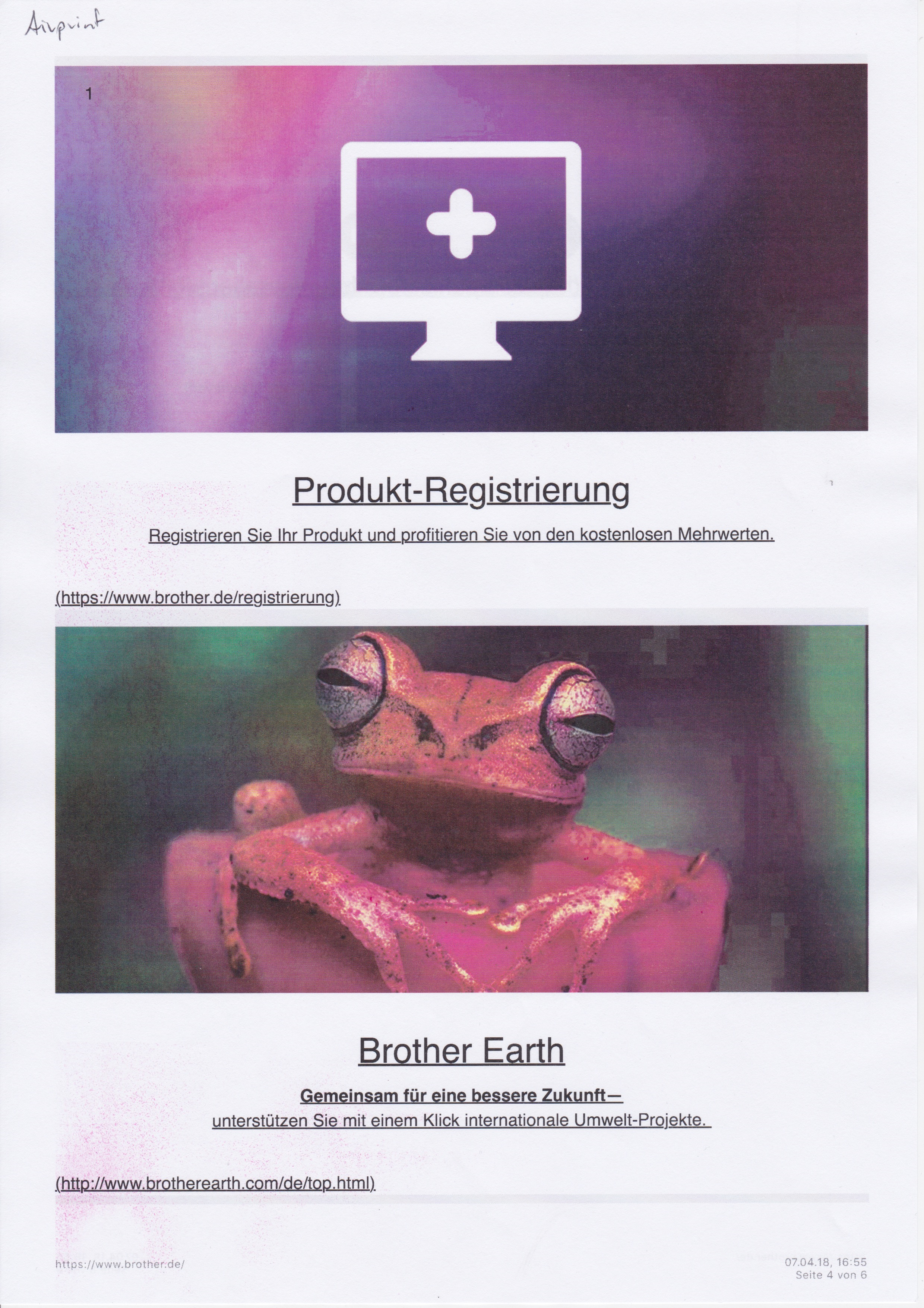 Ausdruck über Apple AirPrint