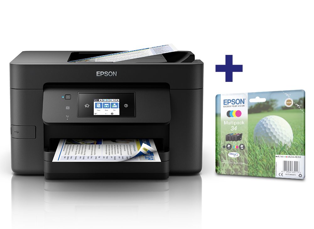 Epson WorkForce Pro WF-3720DWF + 4er Pack Tinte