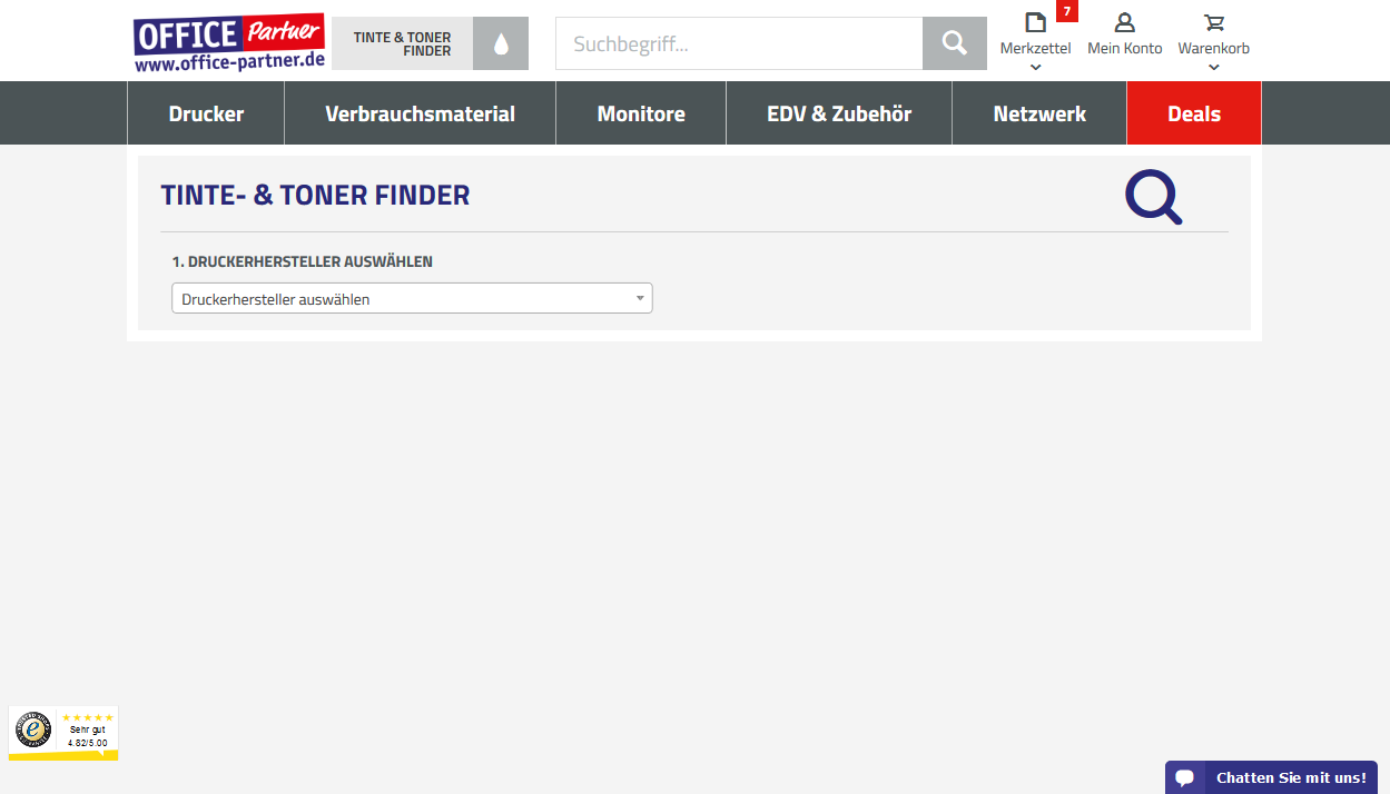 Tinten & Toner Finder bei OFFICE Partner