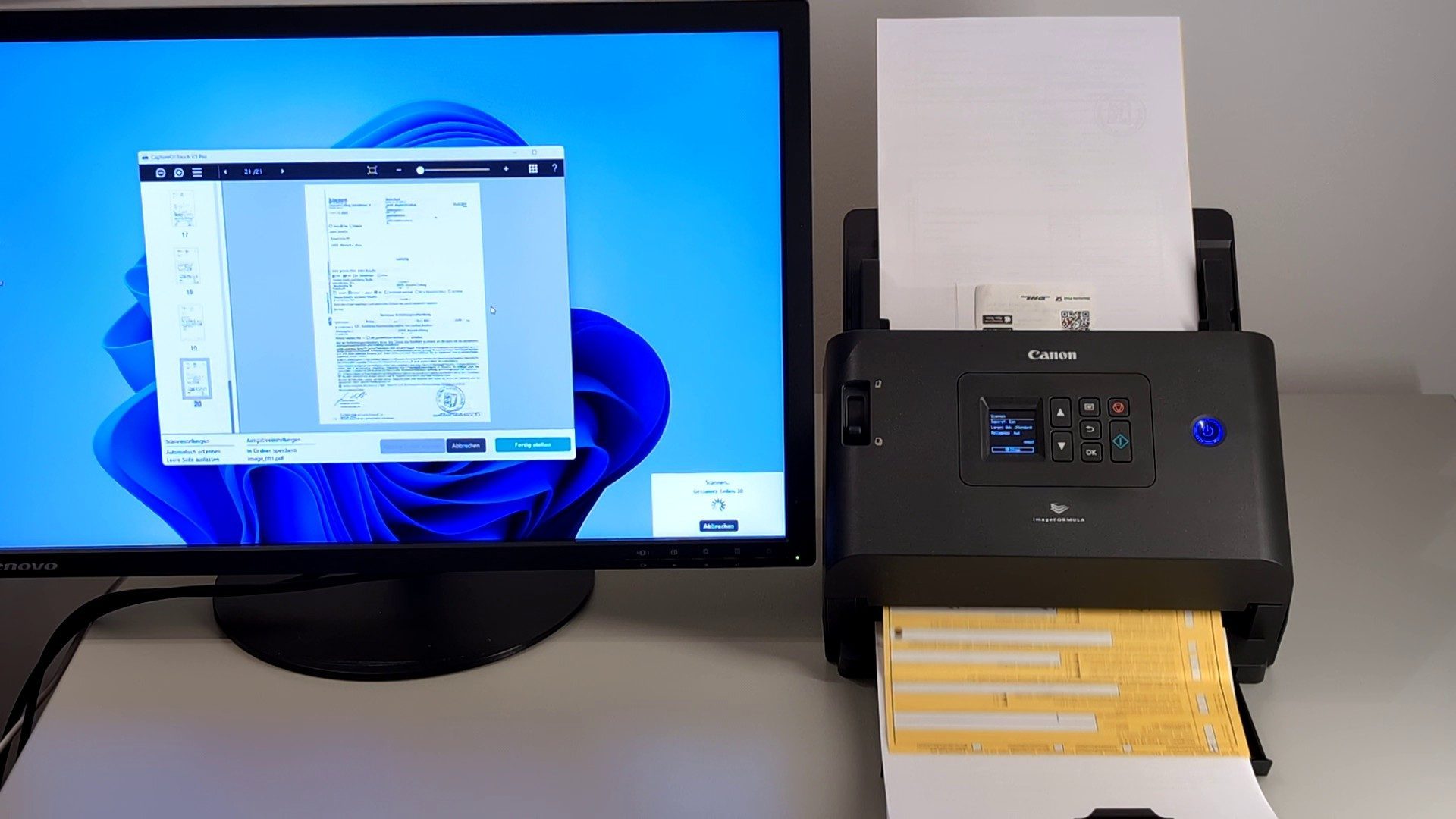 Canon imageFORMULA DR-S250N Scanvorgang